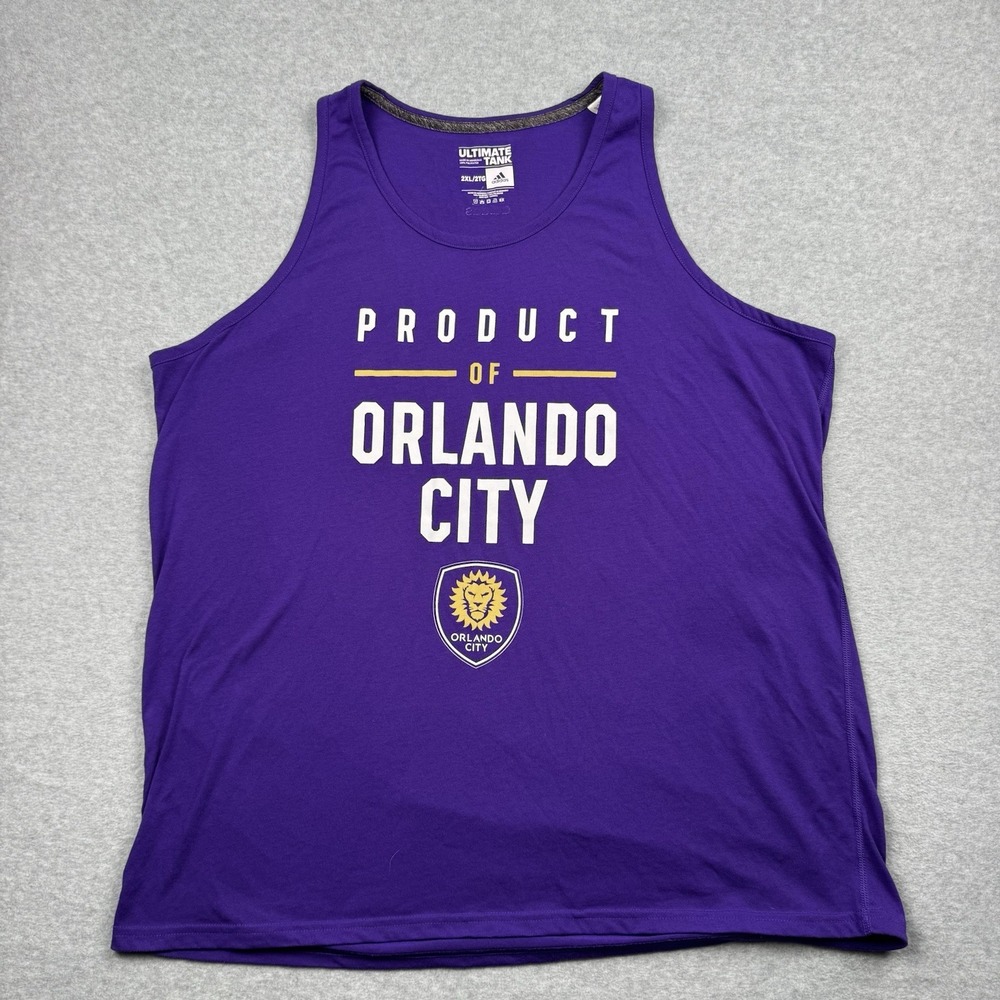 Adidas Shirt Men's XL Purple Orlando City Ultimate Tank Top Graphic Tee Soccer